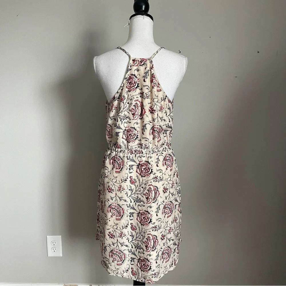 MADEWELL | Beige Floral Print Silk Sleeveless Dress Sz 8 - Picture 7 of 11